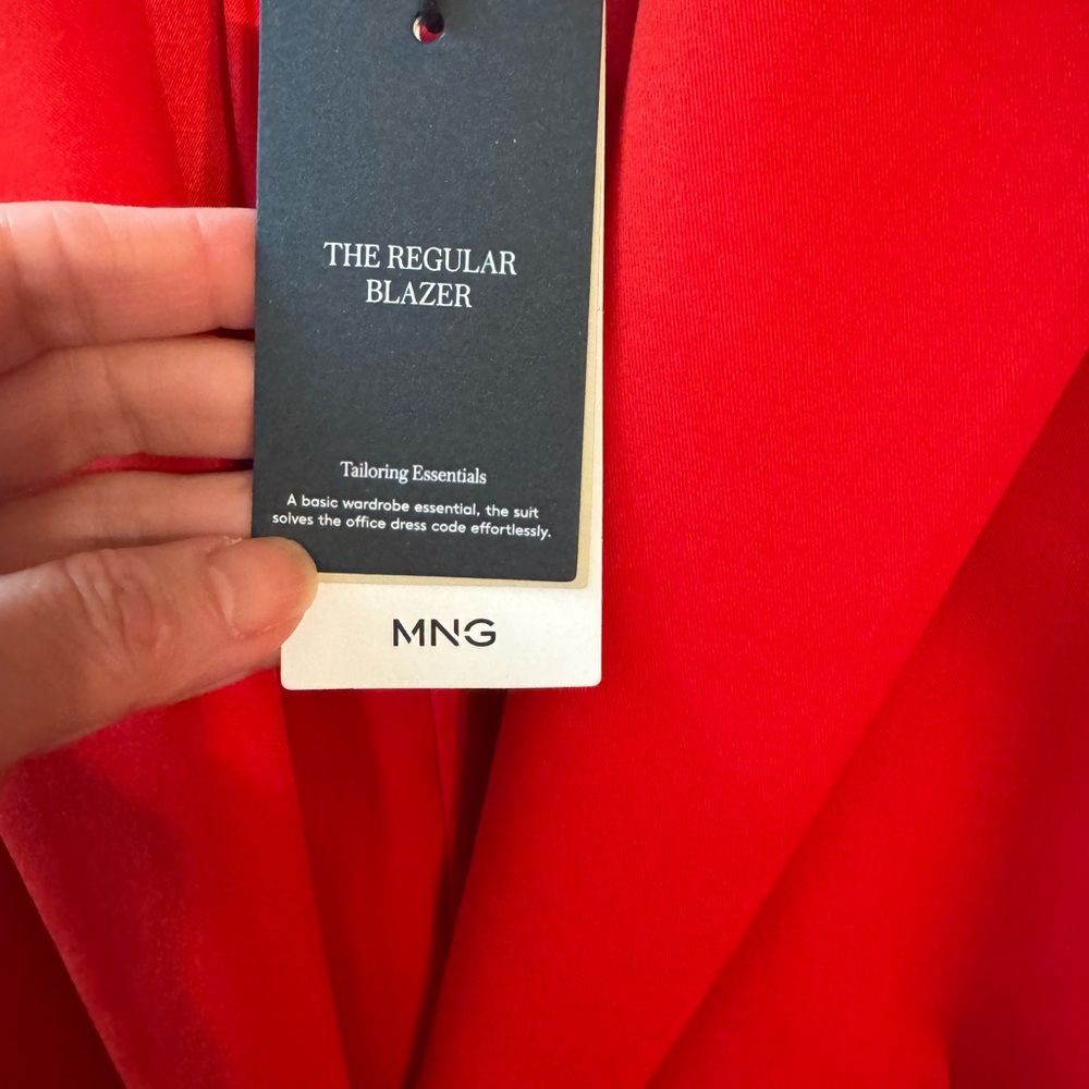 Mango Red Single-Button Blazer - Picture 3 of 8